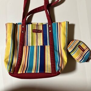 Longaberger Vibrant Striped Tote Bag